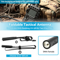 Foldable Tactical Antenna SMA-Female Suitable For Baofeng UV-5R/82 Two Way Radio