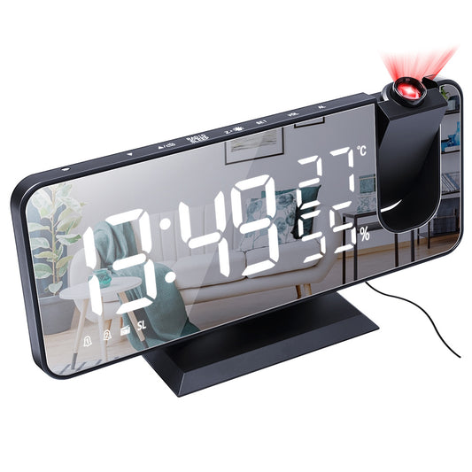Projection Digital Dual Alarm Clock with LED Big Screen