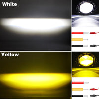 2x 3inch Flush Mount LED Work Light Bar Reverse Fog Lamp 4WD White Yellow 8D Len