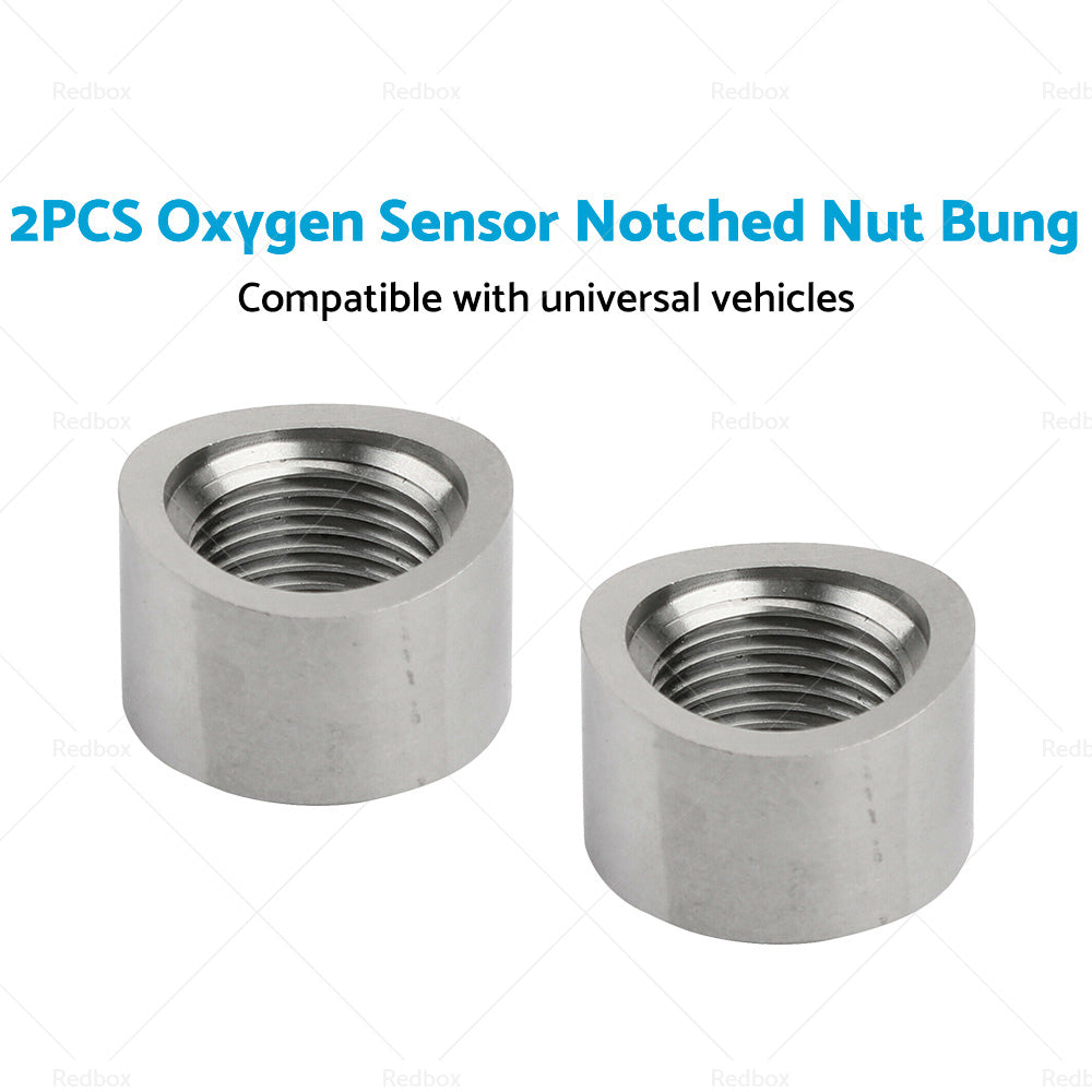 2PCS O2 Oxygen Sensor Curve Notched Nut Bung 304 Stainless Steel M18 X 1. 5