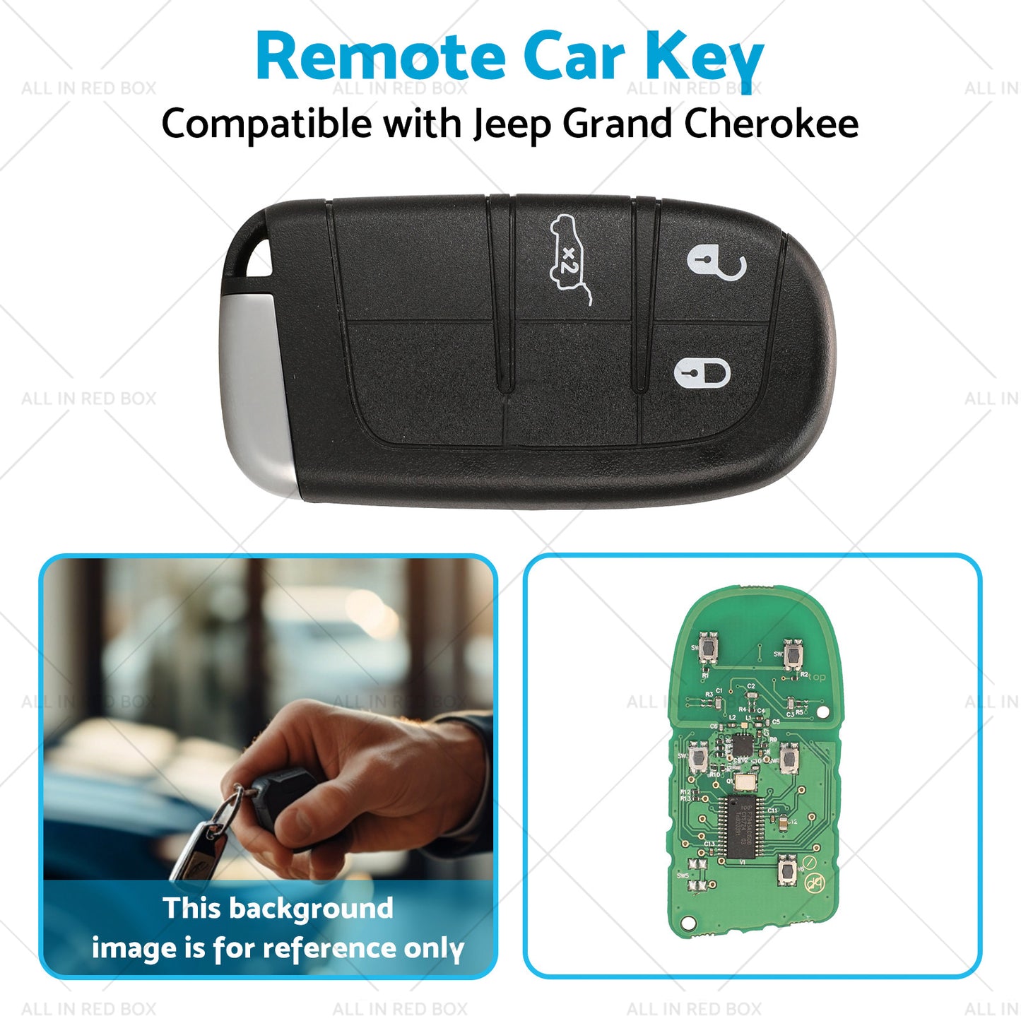 3 Button Smart Car Remote Key Replacement Suitablefor Jeep Grand Cherokee 14-19