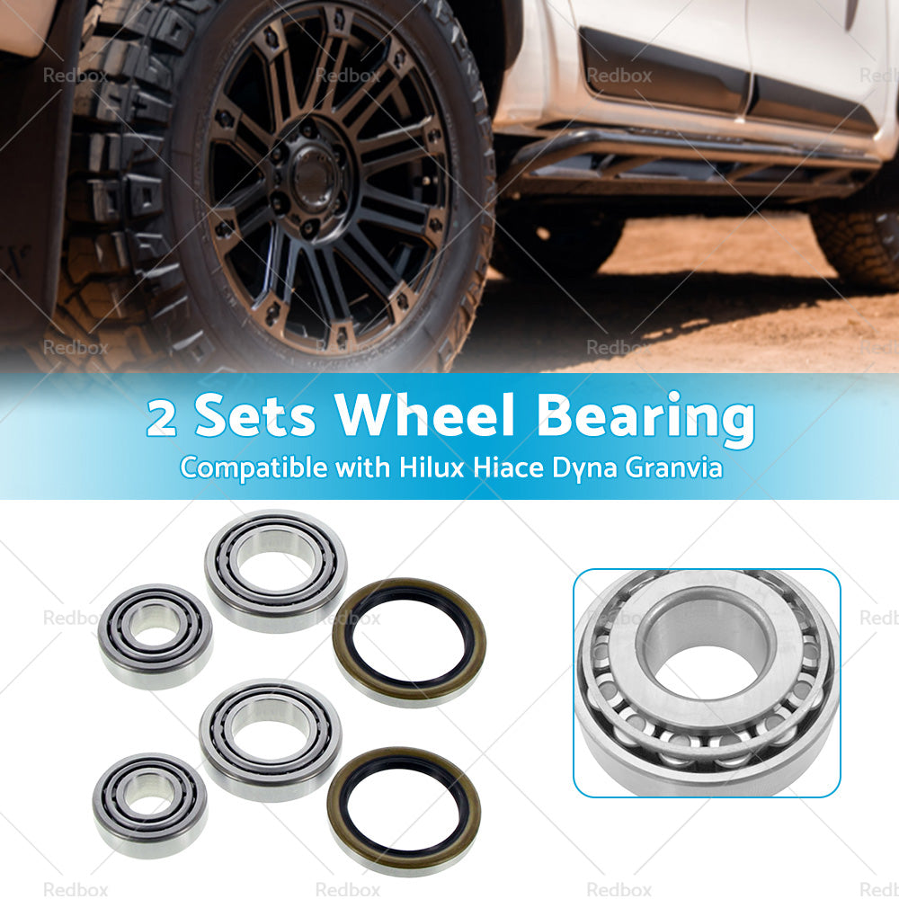 2 Sets Front Wheel Bearing Kit Suitable for Toyota Hilux Hiace Dyna Granvia