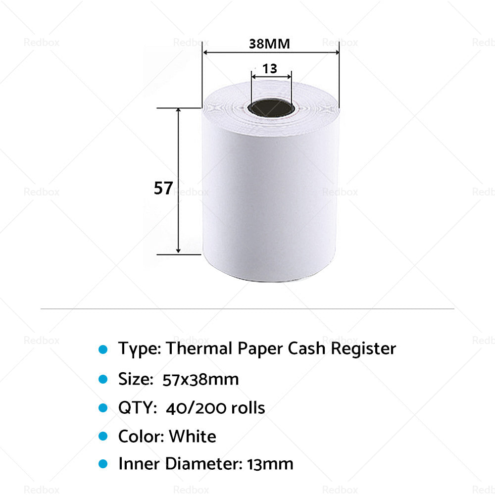 200 Pcs Thermal Paper Credit Card&Cash Register POS EFTPOS Rolls Receipt Paper