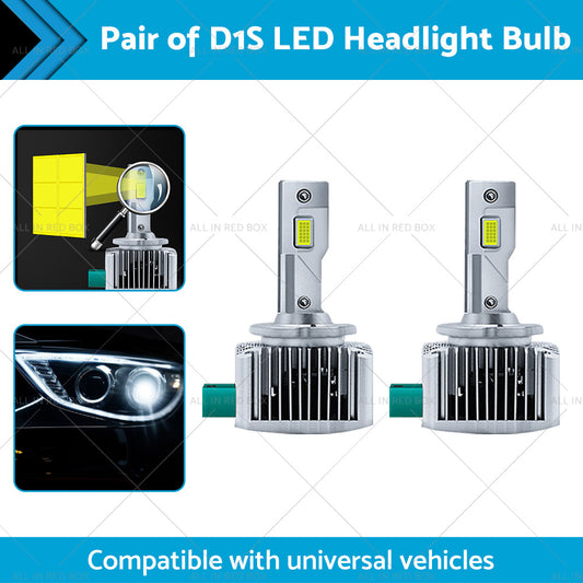 Pair of 6000K For Replace HID Xenon D1S LED Headlight Bulbs Conversion 90W 2pcs