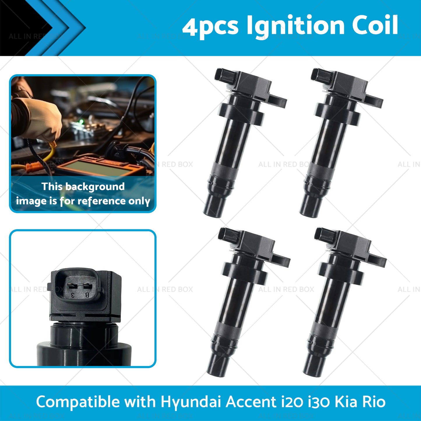 4x Ignition Coil Suitablefor Hyundai Accent i20 i30 Kia Cerato Rio Soul 1. 4 1. 6L