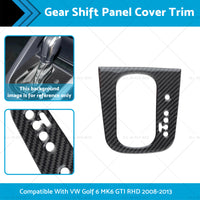 {{ Carbon Gear Shift Panel Cover Trim Suitable For VW Golf 6 MK6 GTI RHD 2008-2013 }} - Buy Car Parts Online at {{ Kaka Auto Parts }}.