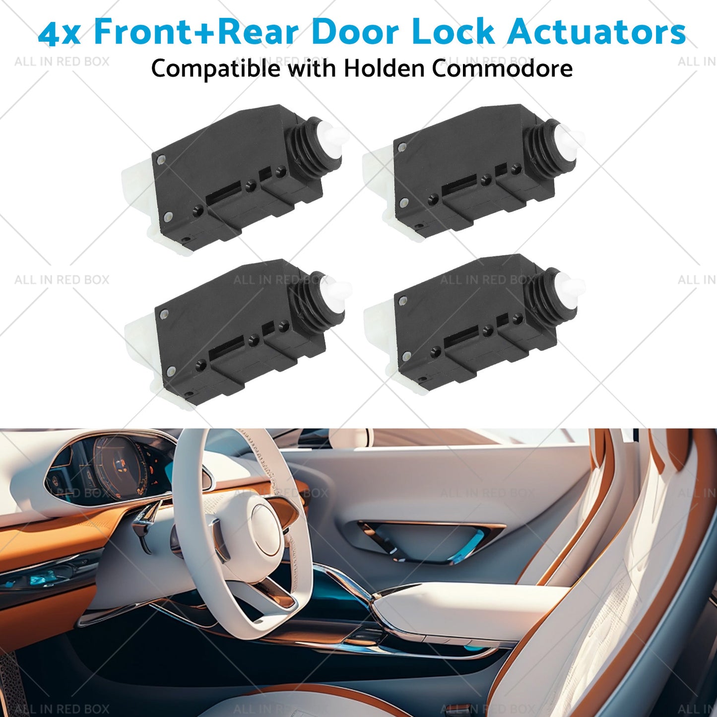 4x FrontRear Door Lock Actuators Suitablefor 99-05 Holden Commodore VT VX VU VY