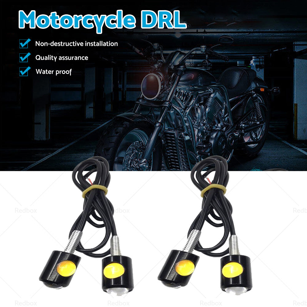 4PCS Universal 12V Mini Amber Motorcycle Indicator LED Turn Signal Light Blinker