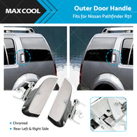Chrome 1 Pair LHRH REAR Outer Door Handle For Nissan Pathfinder R51 2005~2013