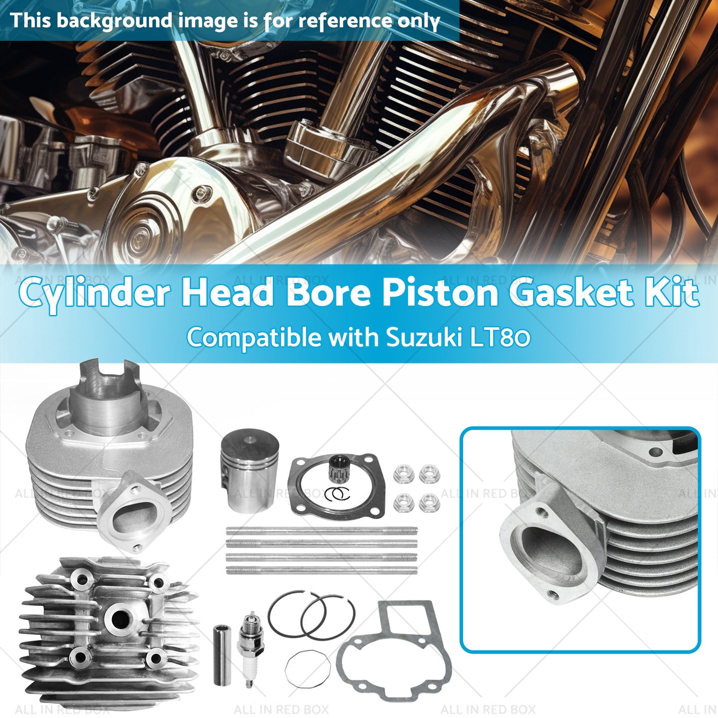 Cylinder Head Bore Piston Gasket Kit Suitable for 87-06 Suzuki Quadsport LT80