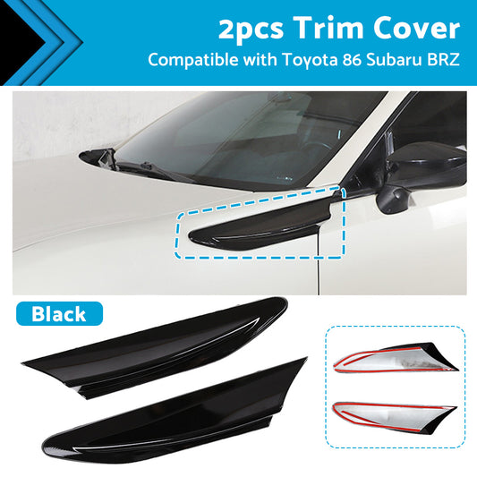 Black Car Side Fender Fin Vent Trim Suitable For Toyota 86 Subaru BRZ 2012-2020