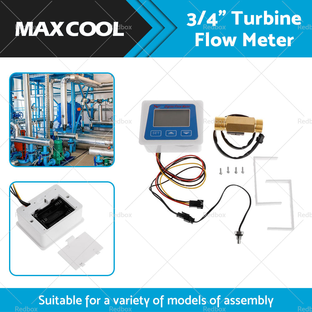 Digital LED Turbine Gauge Kerosene Fuel Water Flow Meter Sensor Meter 3 or 4 inch