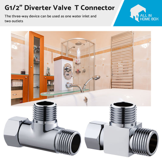 T Connector Toilet Bidet G1/2  3 Way Brass Chrome Diverter T Adapter AU