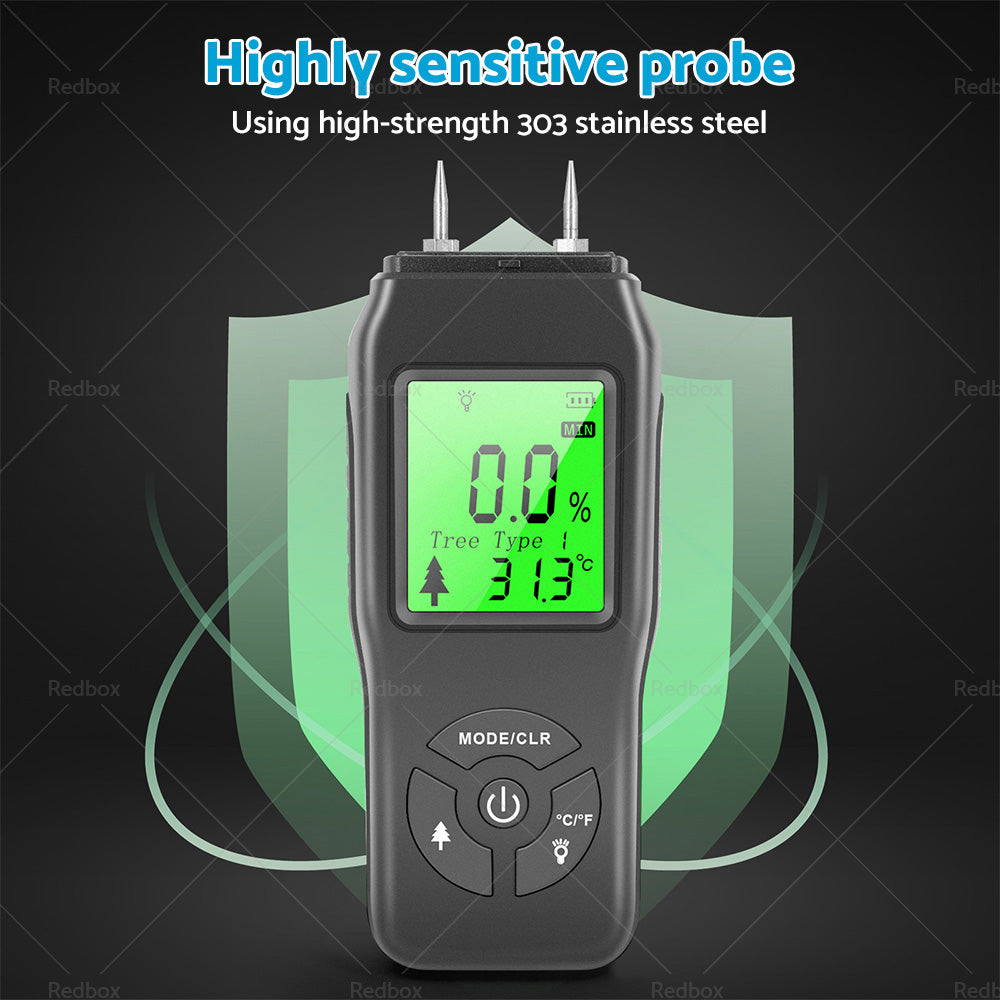 2-Pin Digital LCD Moisture Meter Damp Detector Wood Humidity CaravanTester Tool