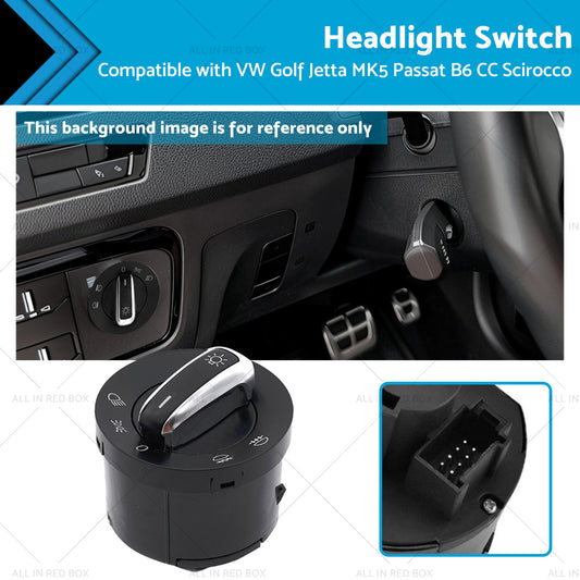 Headlight Switch Suitable for VW Golf Jetta MK5 Passat B6 CC Scirocco 5ND941431A