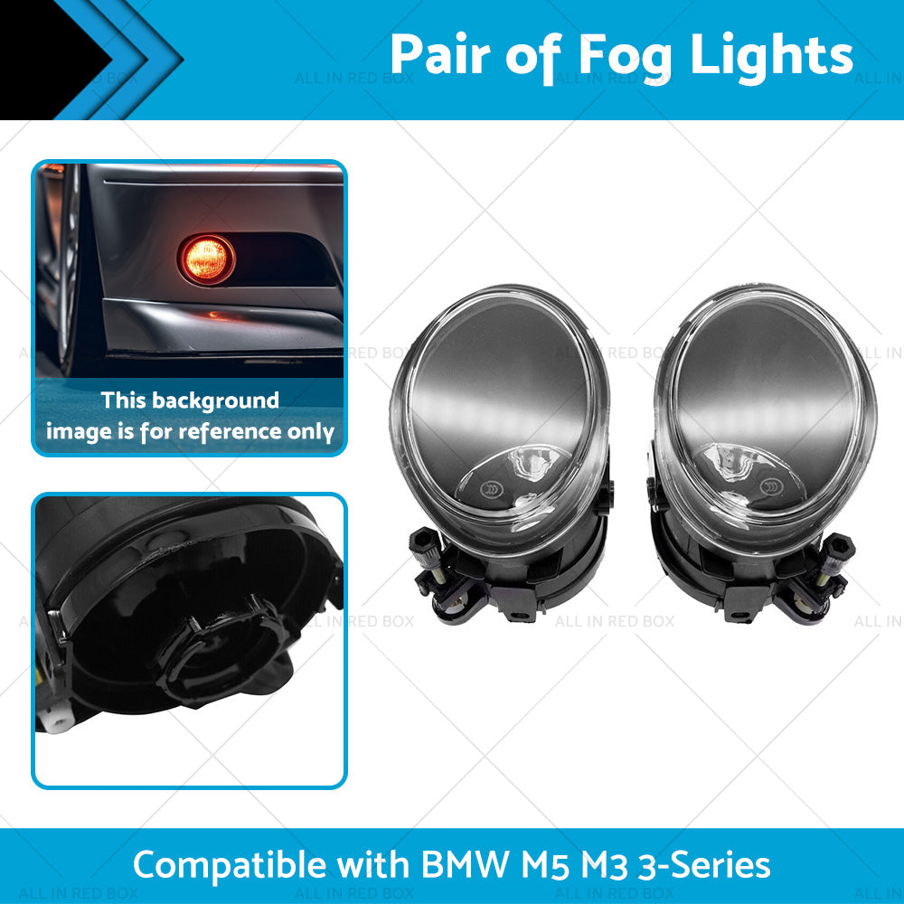 Pair Replacement Clear Fog Lights Lamps Suitable for 2001-2006 BMW E46 3-Series