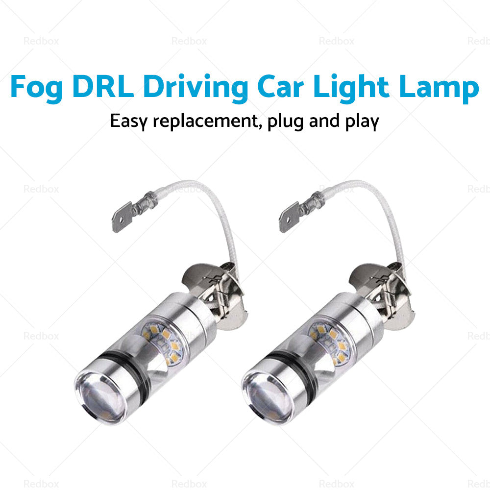 2x H3 100W Hight Power LED Cree Headlight Fog Driving Light Bulbs Car Lamp Globe