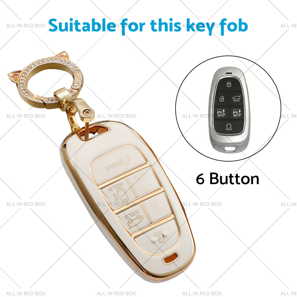 TPU 6Button Car Remote Key Fob Cover Suitable For Hyundai Sonata Tucson Santa Fe