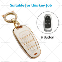 TPU 6Button Car Remote Key Fob Cover Suitable For Hyundai Sonata Tucson Santa Fe