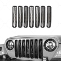 Front Mesh Grille Inserts Grill Cover Trim Suitbale For Jeep Wrangler TJ 97-06