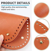 8PCS PU Leather Shaper Base Pad DIY Crochet Bag Bottom Oval Knitting Accessories