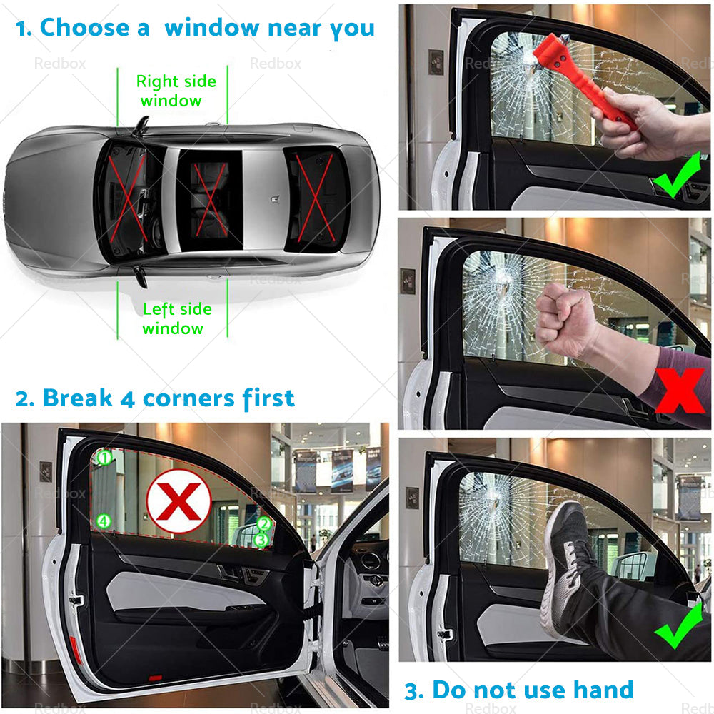 {{ Car Emergency Hammer Window Glass Breaker Seat Belt Cutter Safety Escape Tool }} - Buy Car Parts Online at {{ Kaka Auto Parts }}.