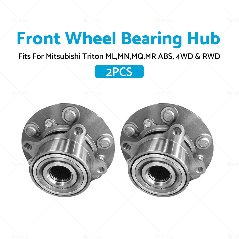 2 x Front Wheel Bearing Hub Fits For Mitsubishi Triton ML,MN,MQ,MR ABS, 2006-on