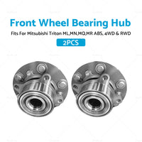 2 x Front Wheel Bearing Hub Fits For Mitsubishi Triton ML,MN,MQ,MR ABS, 2006-on