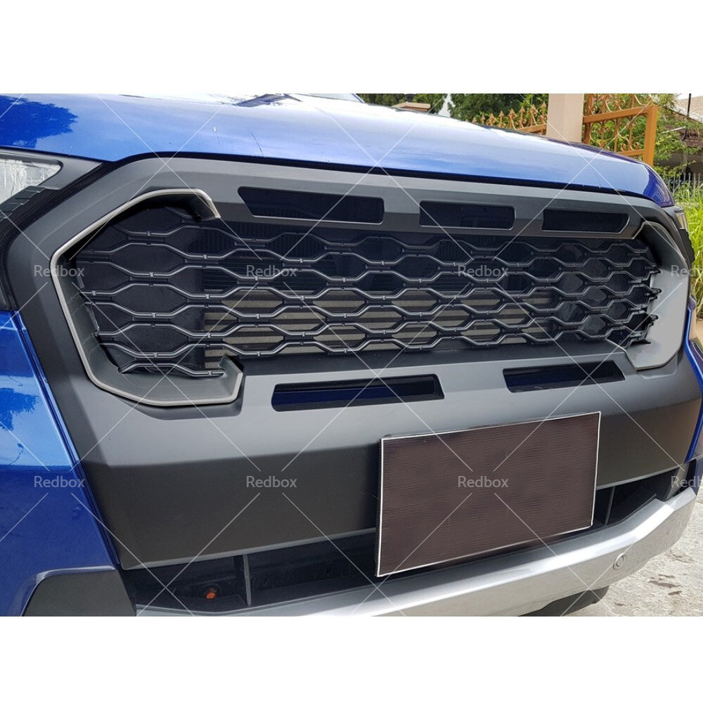 Matte Black Front Mesh Grill for Ford Ranger PX2 2015 2016 2017 2018 incl WT