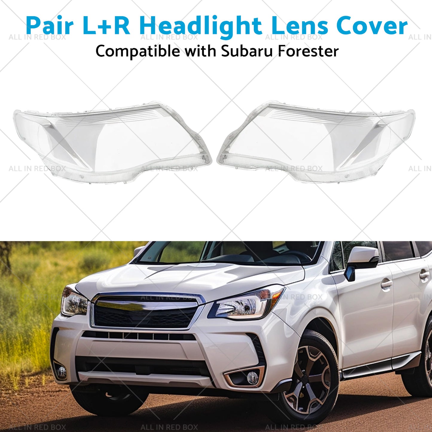 Pair LR Headlight Lens Cover Replacements Suitable for Subaru Forester 08-12