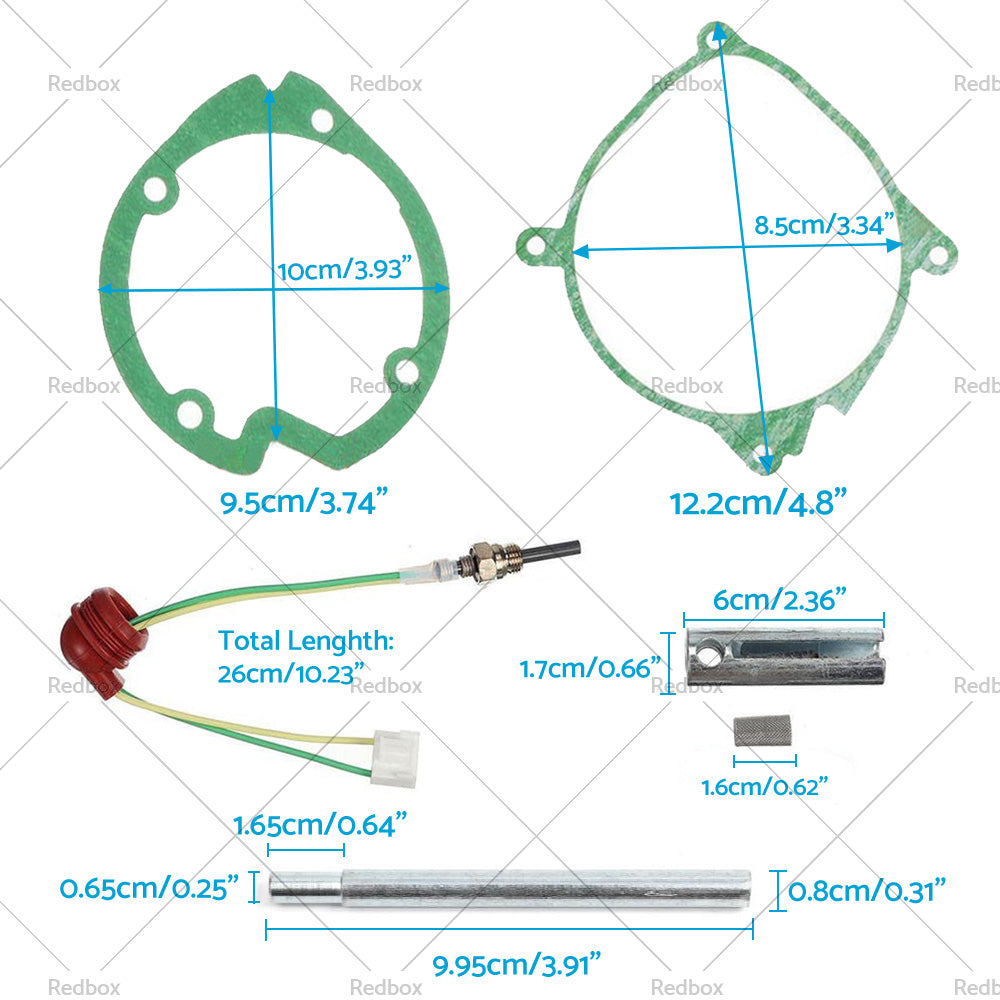 7Pcs Car Air-Diesel-Gasket+Ceramic Glow Plug Kit For Chinese Diesel Heater 5KW