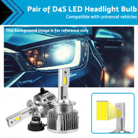 2PCS D4S LED Headlight Bulb Replace HID Xenon White 90W 6000K Conversion Kit