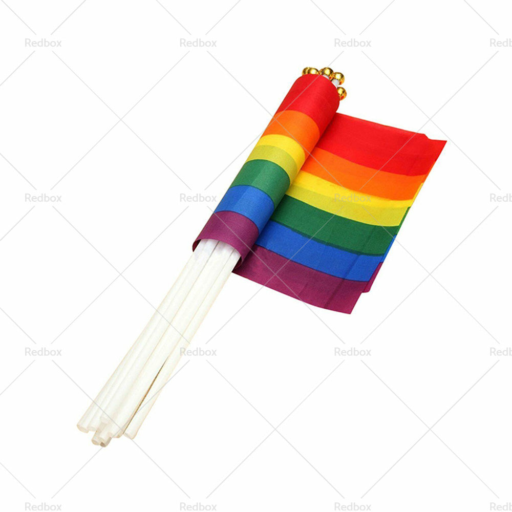 100x Small Rainbow Flag Gay Lesbian LGBT 14 x 21 cm Pride Mini Flags Hand Waving