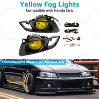 Yellow Fog Lights Suitable for Honda Civic EK EM 2 3 4 Dr JDM Lamp Kit 99-00