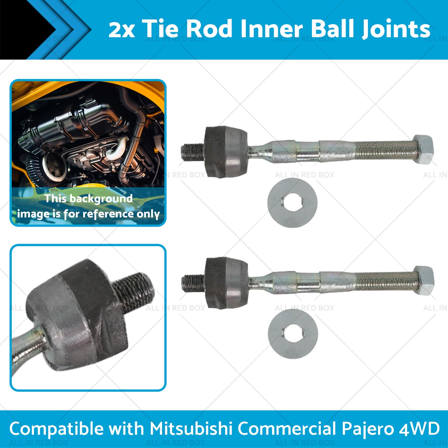 2x Tie Rod Inner Ball Joint Suitable for Mitsubishi Commercial Pajero 4WD 00-10