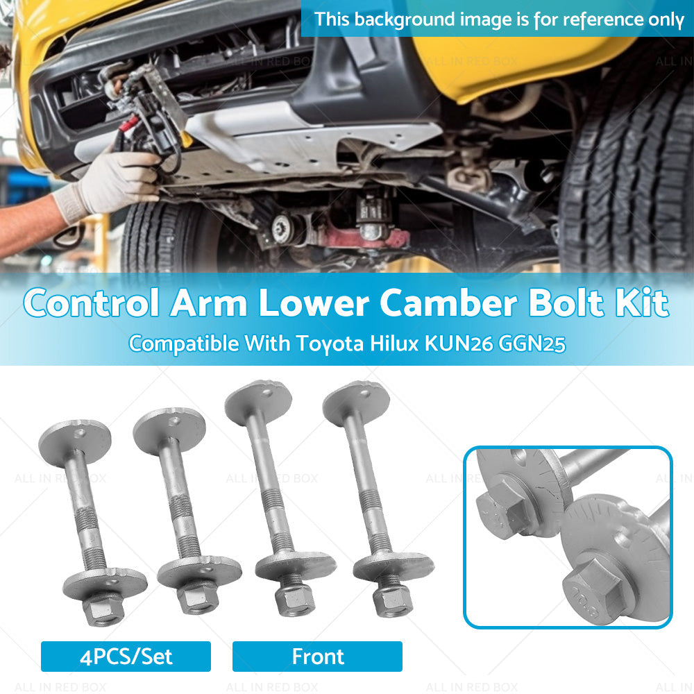 4PC Front Control Arm Lower Camber Bolt Kit Suitable For Hilux KUN26 GGN25 05-15