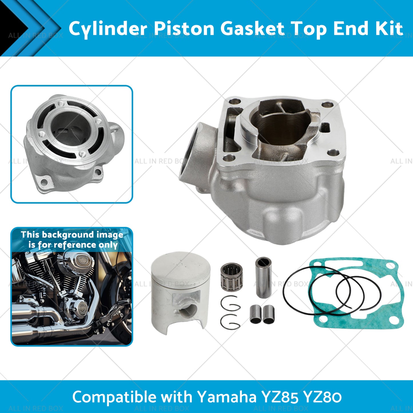 Cylinder Piston Gasket Top End Kit Suitable for Yamaha YZ85 02-18 YZ80 93-01