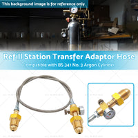 Refill Station Transfer Adaptor Hose Suitable for BS 341 No. 3 Argon Cylinder