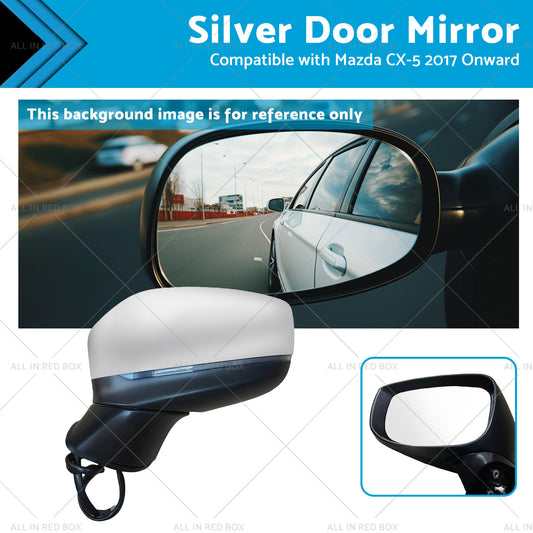 Silver Door Mirror Suitable for Mazda CX-5 2017 Onward With BlindSpot 9 Wires