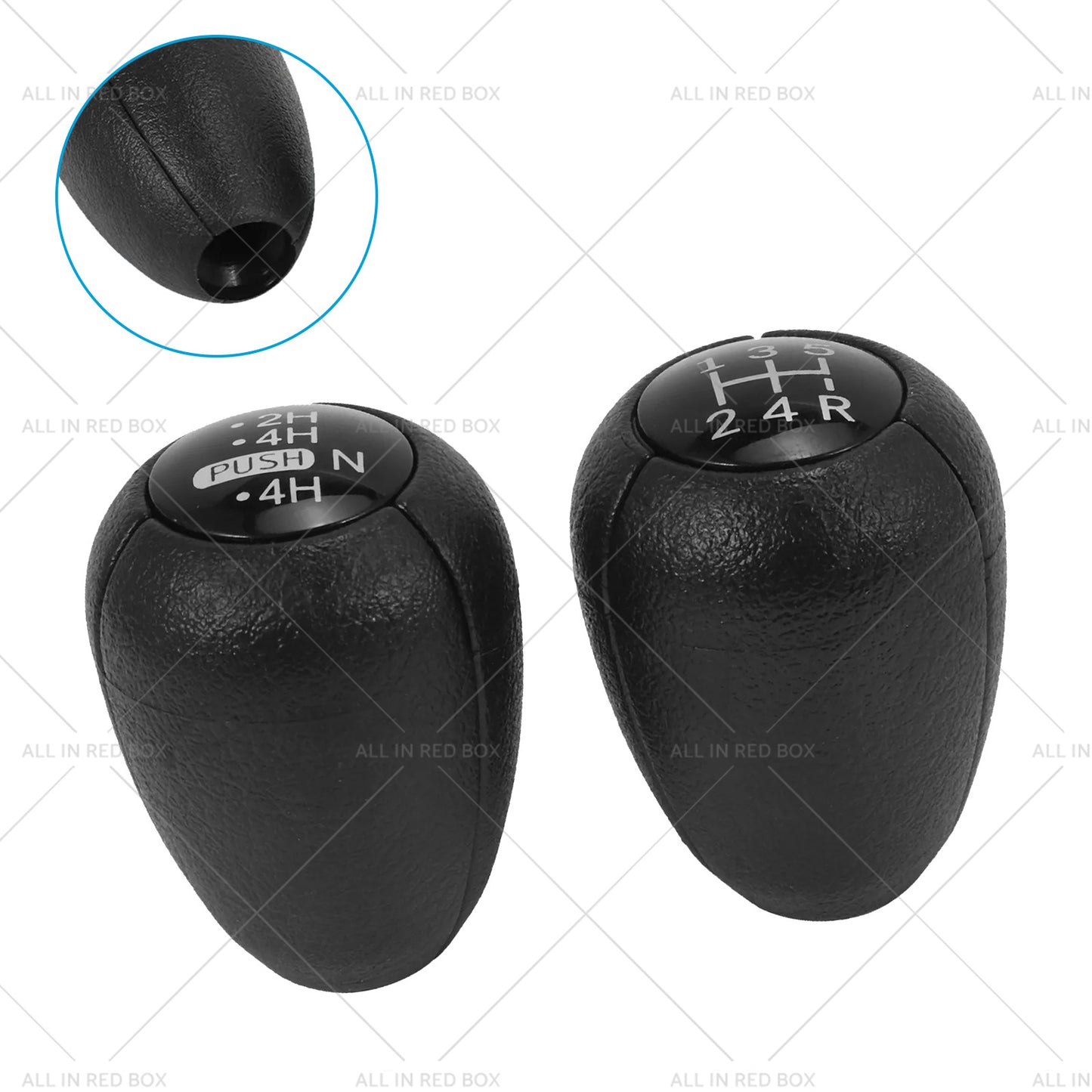 2PCS 5-Speed Push Gear Shift Knob and Transfer Case Konb Suitable for Nissan Patrol