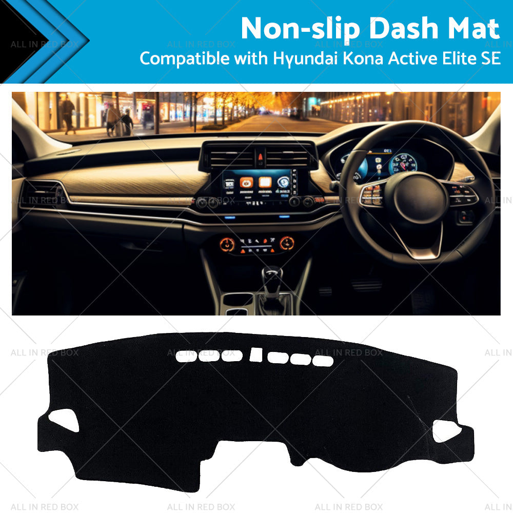 NO HUD Non-Slip Dash Mat Suitable For Hyundai Kona Active Elite SE 7 2017-2023