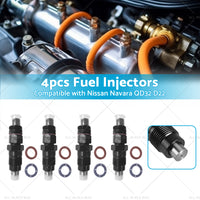 4PCS Desiel Fuel Injectors Suitable for Nissan Navara QD32 D22 3. 2L 1997-2001