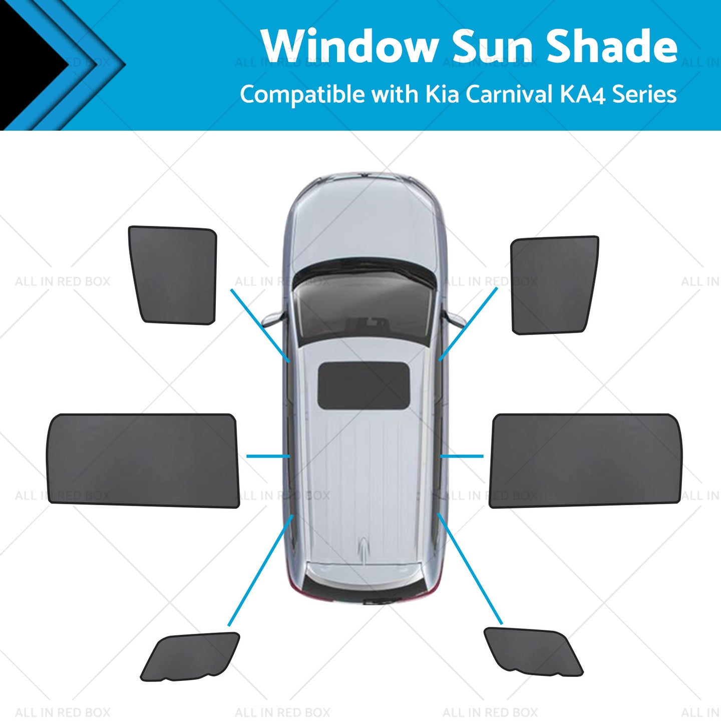 {{ Front Rear Port Window Magnetic Sun Shade Suitable for Kia Carnival KA4 20-23 }} - Buy Car Parts Online at {{ Kaka Auto Parts }}.
