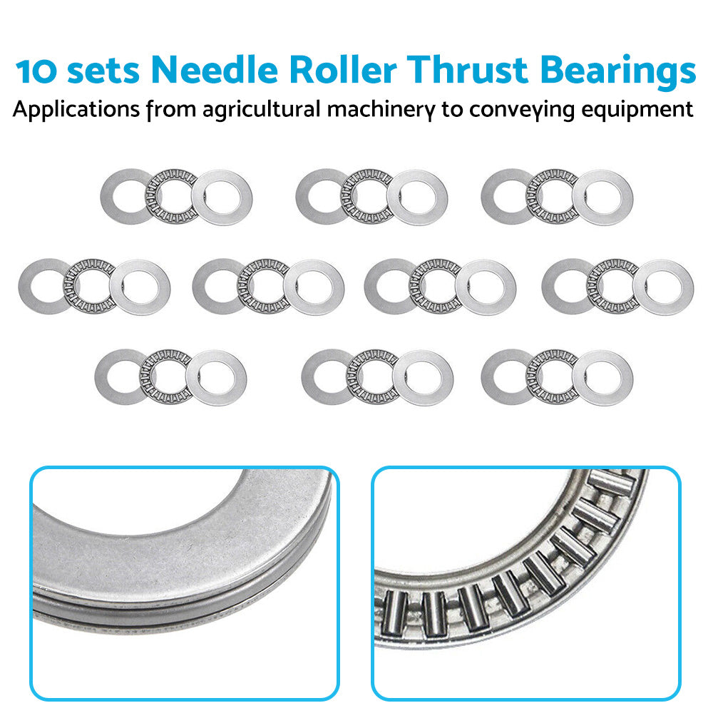 10PCS 20mm x 35mm x 2mm AXK2035 Thrust Needle Roller Bearing with AS2035 Washer