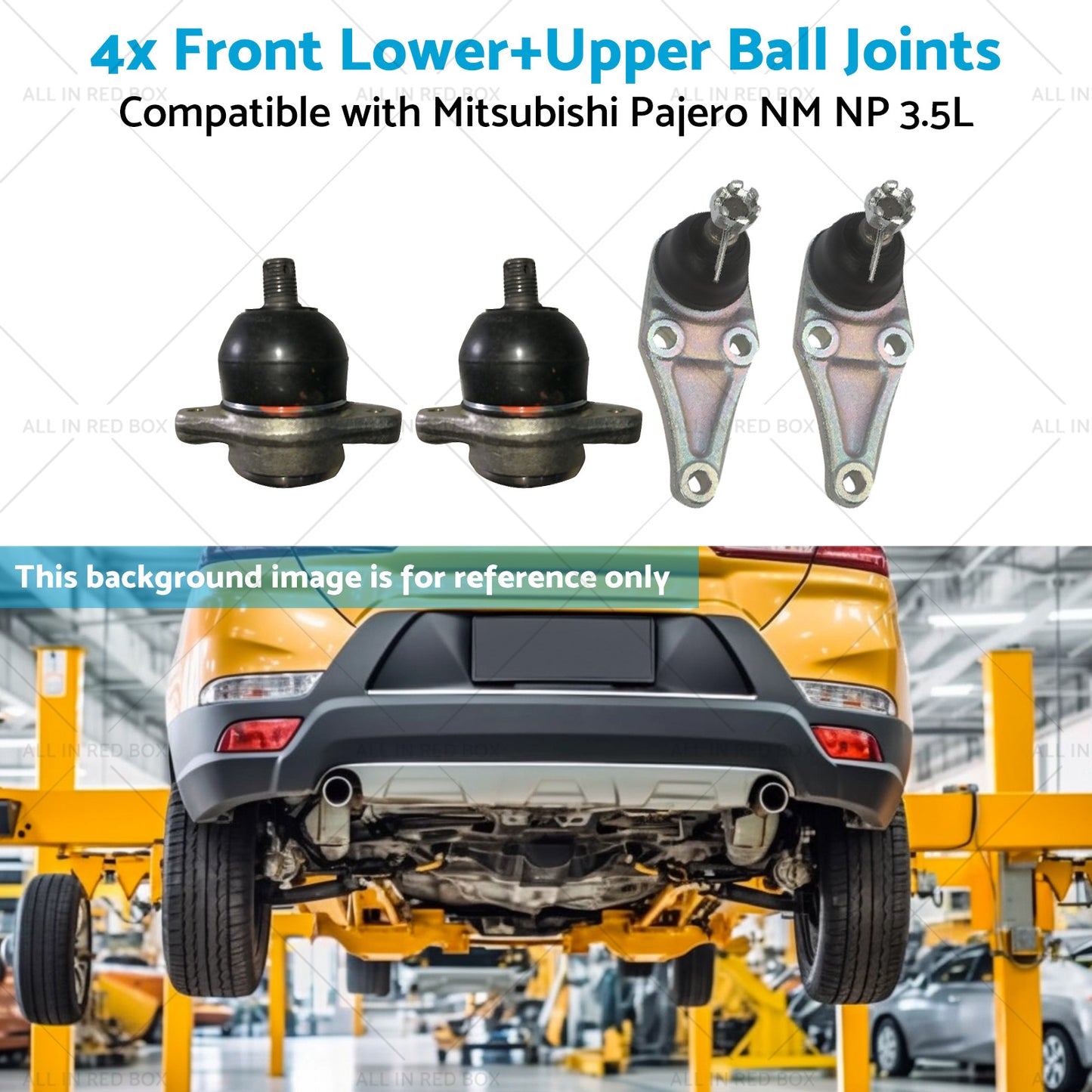 4x Front LowerUpper Ball Joints Suitable for Mitsubishi Pajero NM NP 3. 5L 00-11