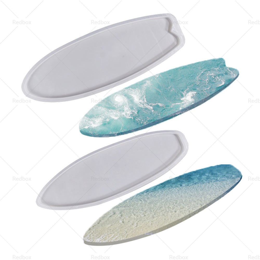 Surfboard Silicone Epoxy Resin Tray Mold Surf Board DIY Ocean Wave Serving Board