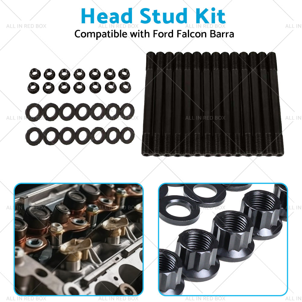 Suitable for Ford Falcon Barra XR6 BA BF FG FGX 4. 0 6 Cyl 12 Point Head Stud Kit