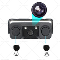 3in1 170¡ã Car Reverse Rear View Camera w  Backup Radar Parking Sensor Universal