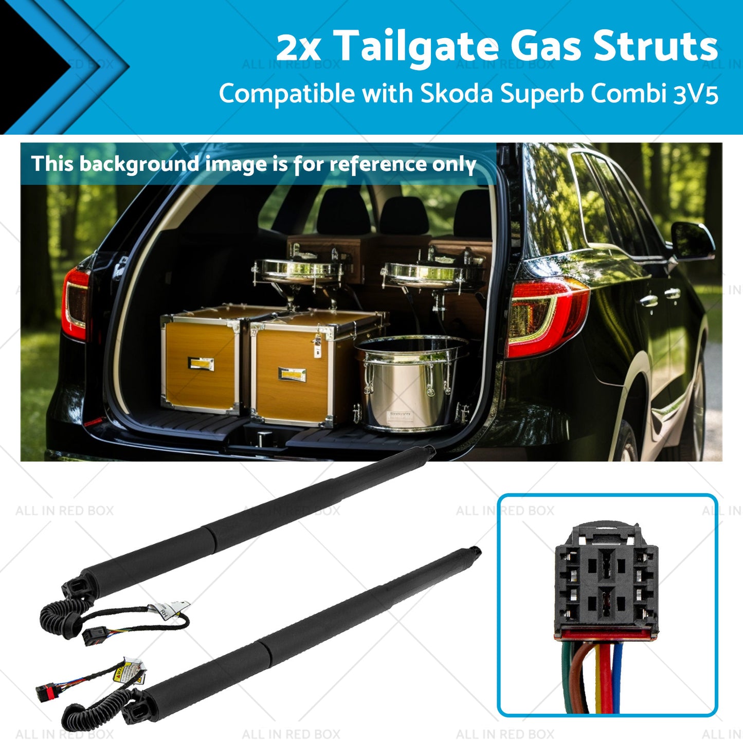 3V9827851B 2x Electric Tailgate Gas Struts Suitable for Skoda Superb Combi 3V5