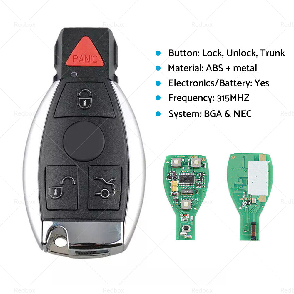 4 Buttons 315Mhz Remote Car Key Fits For Mercedes Benz C CL E G GL ML R S Class